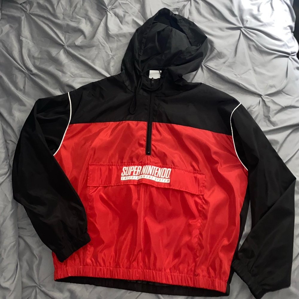 Forever 21 Red and Black Windbreaker Jacket